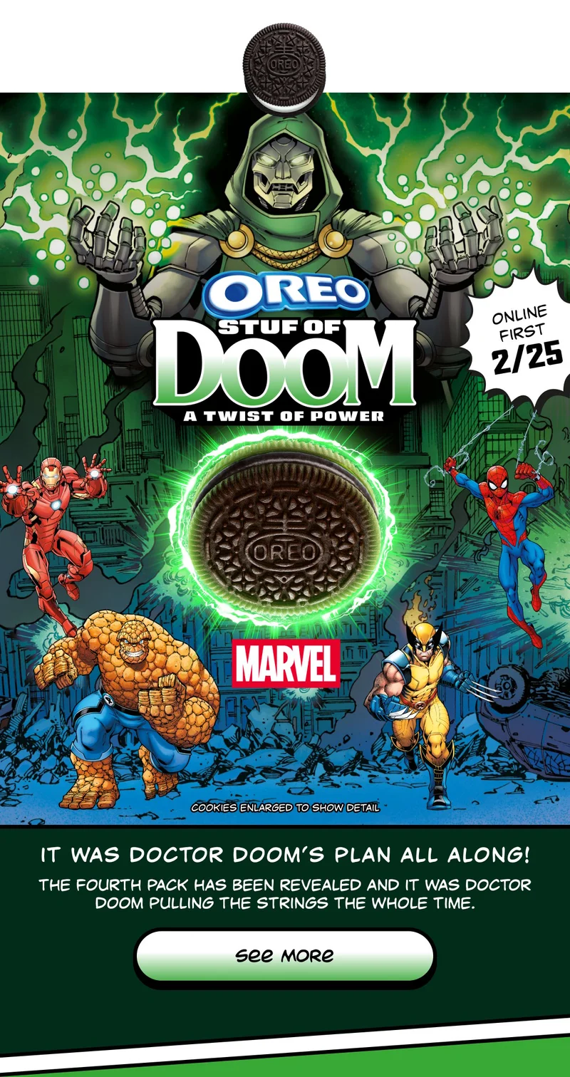 See More: MARVEL OREO Stuf of Doom Cookies See More: MARVEL OREO Stuf of Doom Cookies