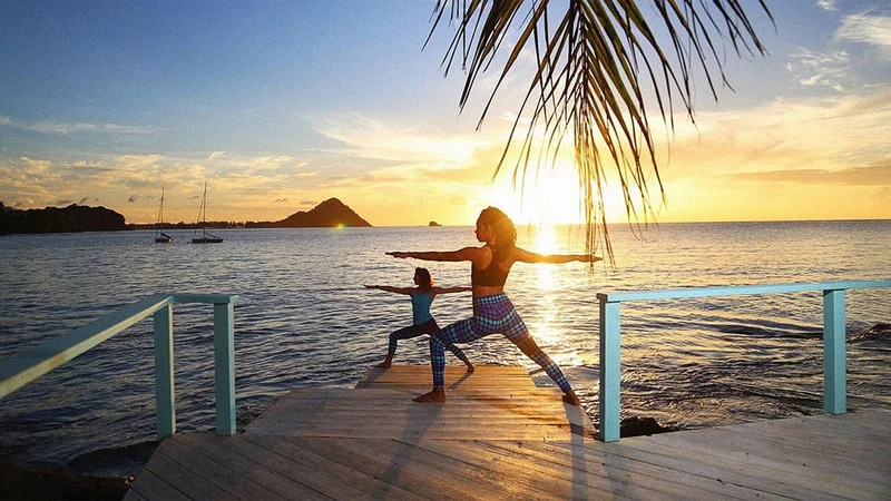 Image description: Yoga at BodyHoliday St. Lucia.