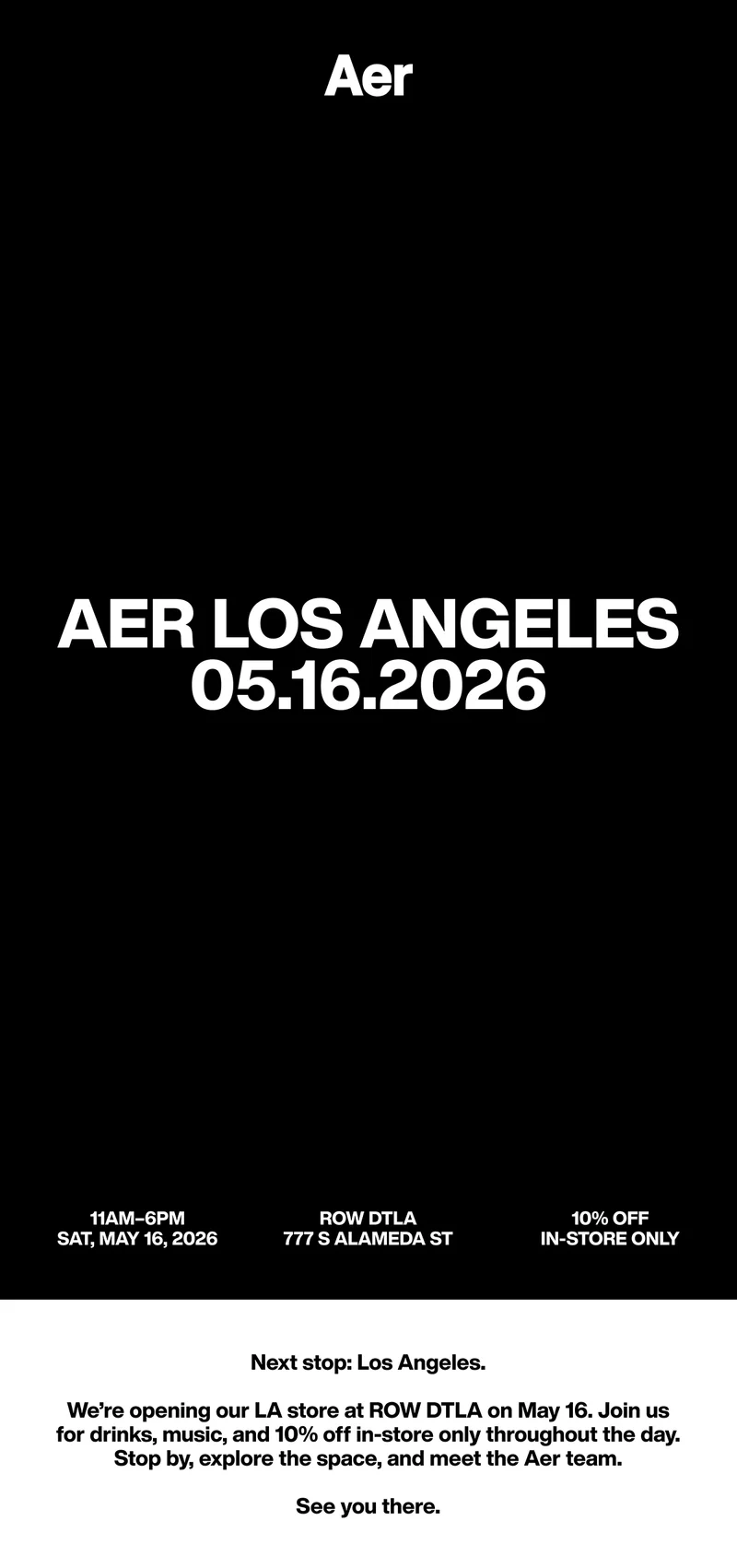 Aer Los Angeles opens May 16 at ROW DTLA