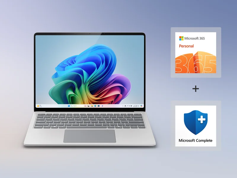 Surface Laptop, Copilot+ PC Essentials Bundle.
