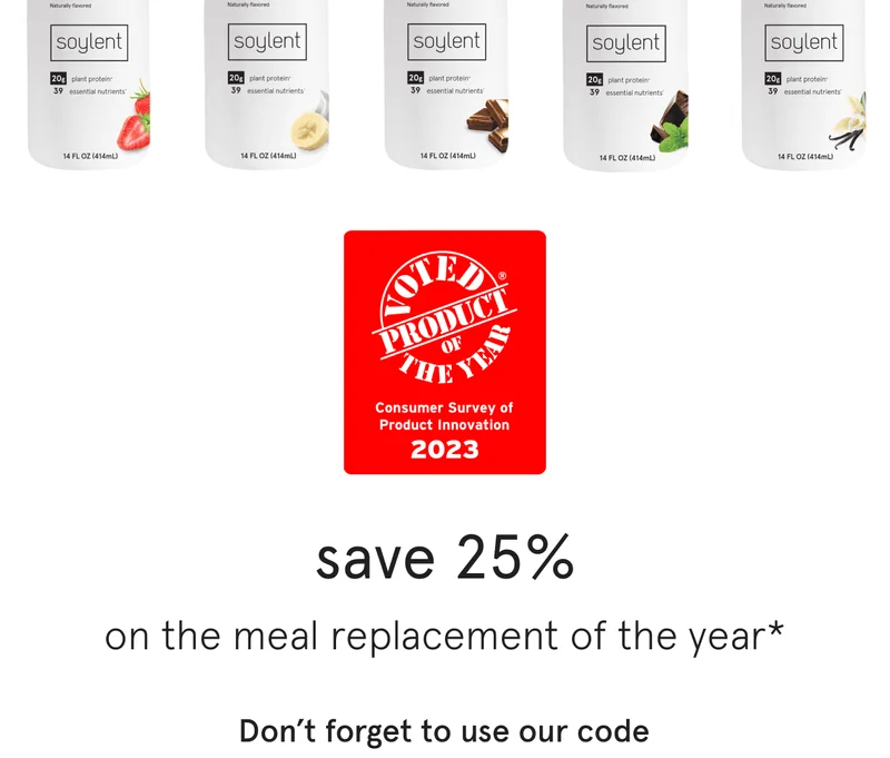 save 25% on the meal replacement of the year.