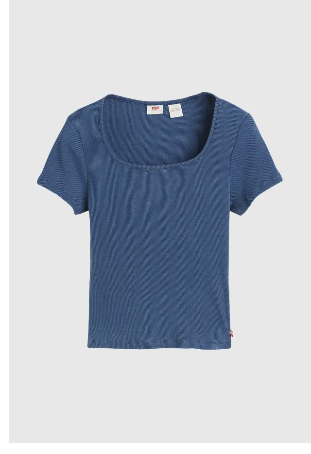 BLUE SQUARE NECK T-SHIRT