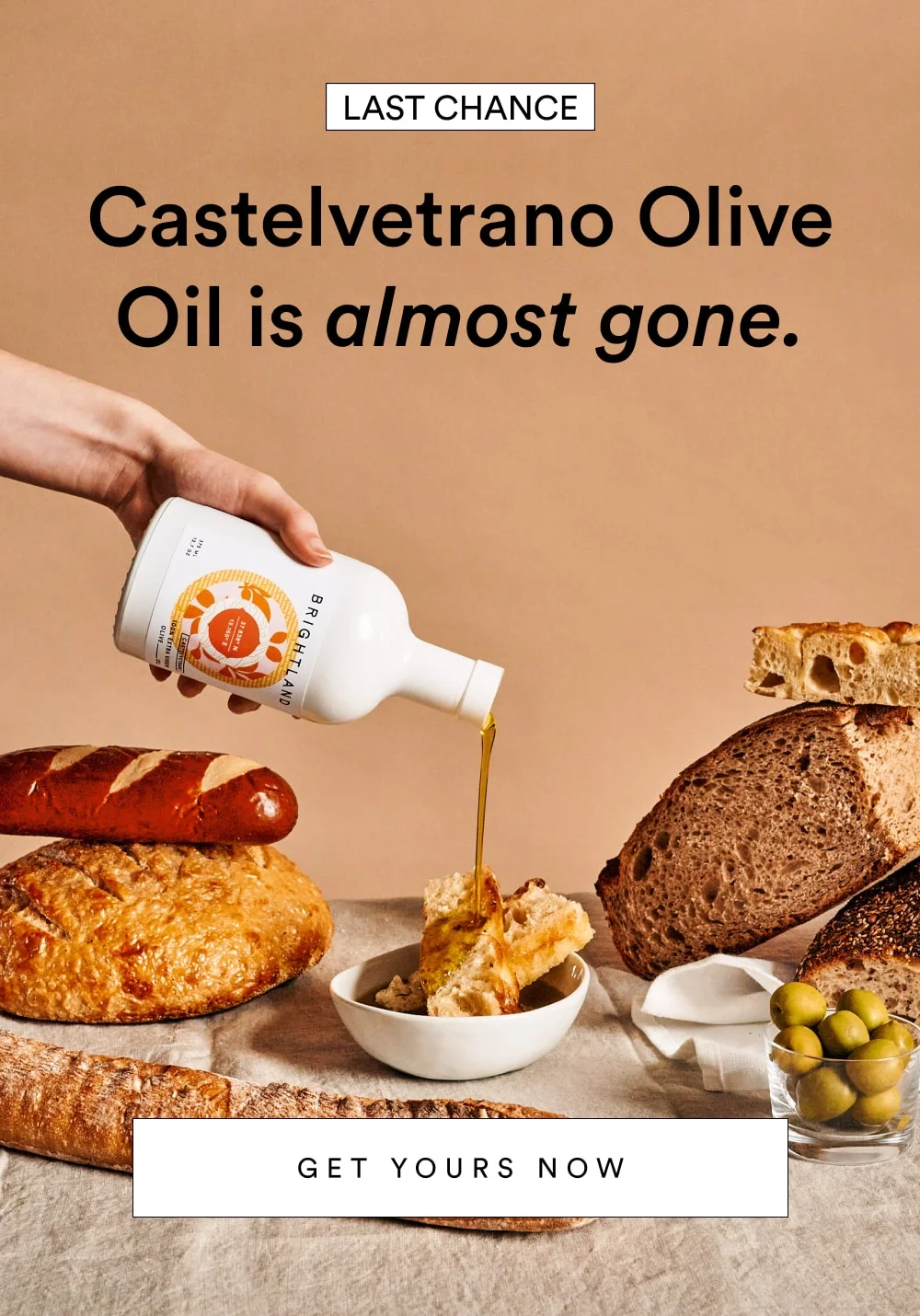 Castelvetrano Olive Oil is almost gone.  [ GET YOURS NOW ]