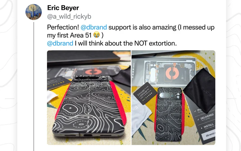 Eric Beyer on Twitter: "Perfection! dbrand support is also amazing"