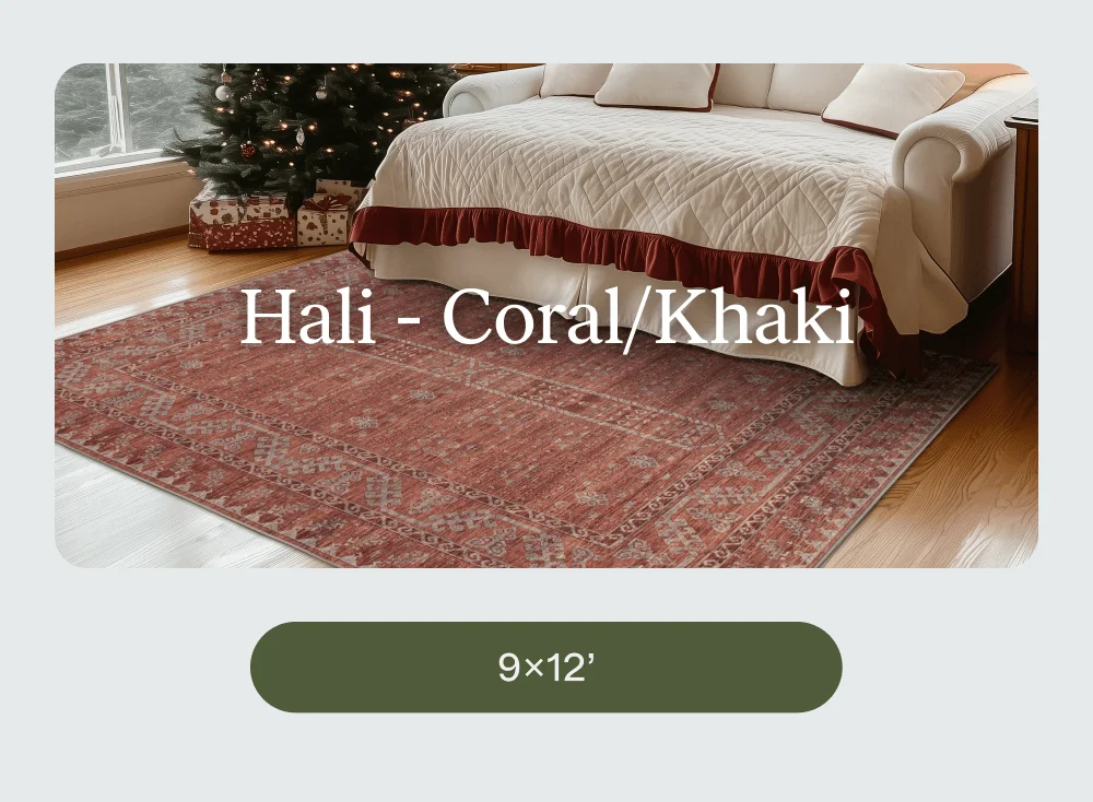 Hali - Coral/Khaki [9x12’]