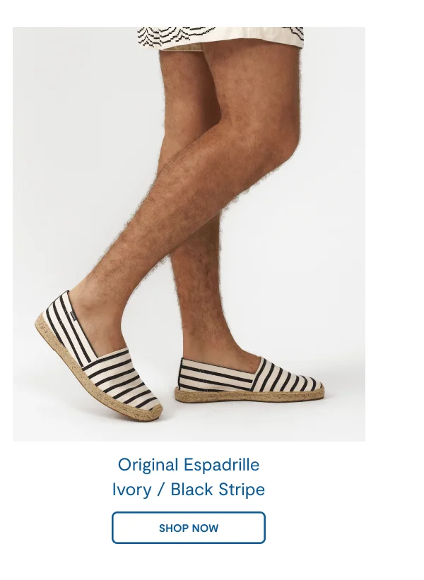 The Original Espadrille Ivory / Black Stripe