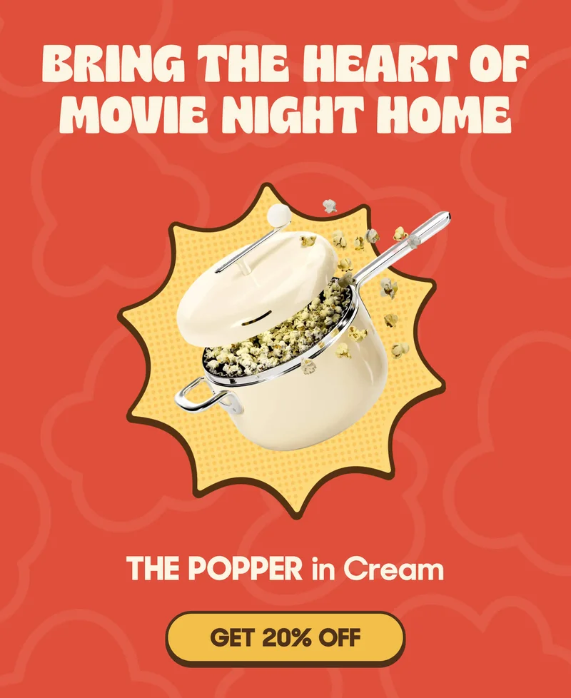 BRING THE HEART OF MOVIE NIGHT HOME THE POPPER in Cream GET 20% OFF