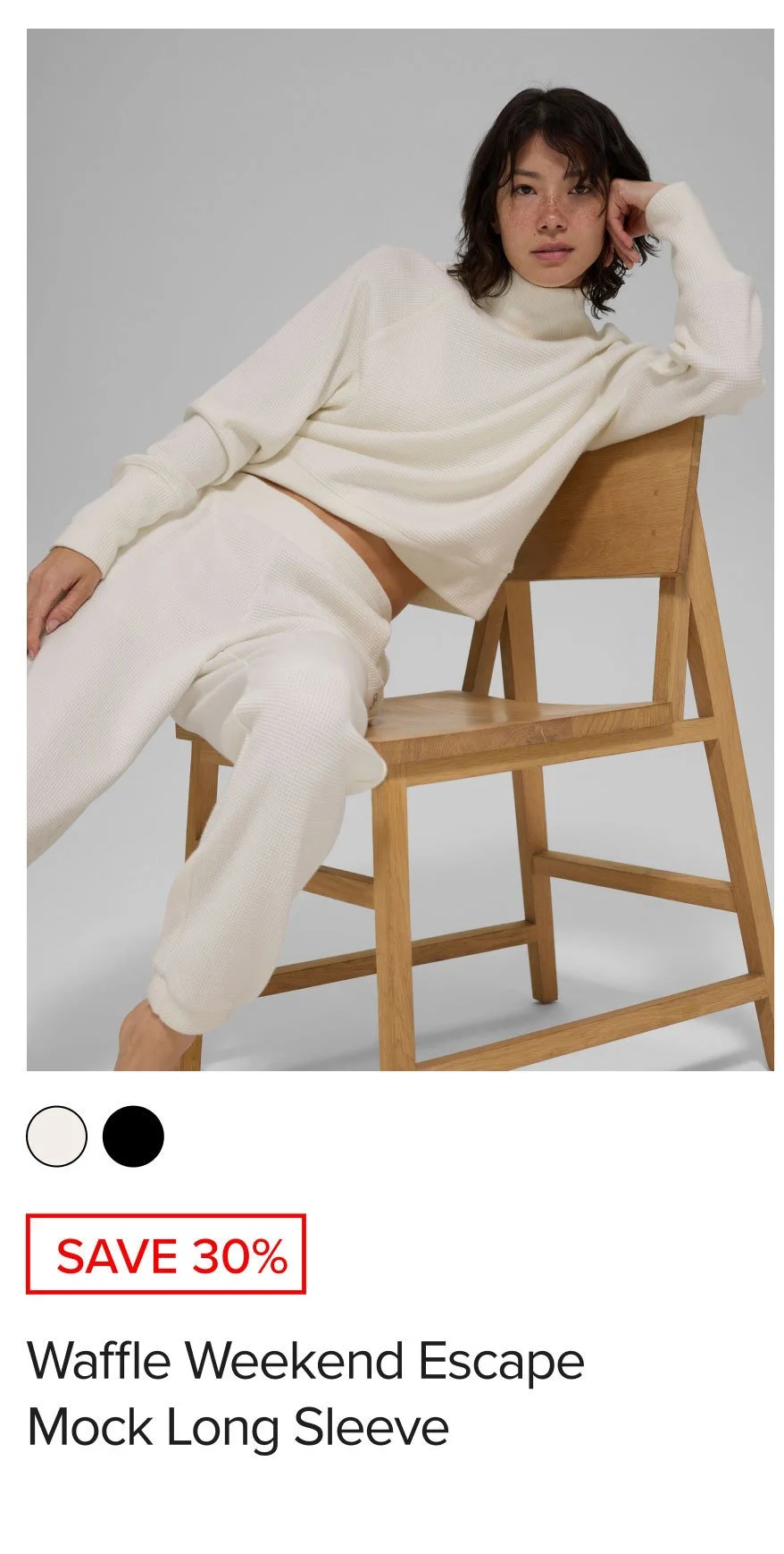 WAFFLE WEEKEND ESCAPE MOCK LONG SLEEVE