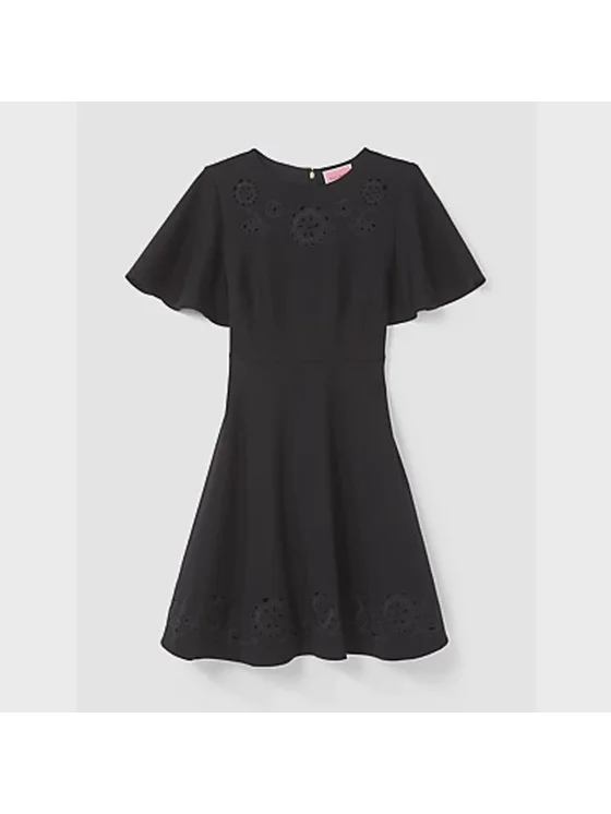 Embroidered Cutwork Ponte Dress