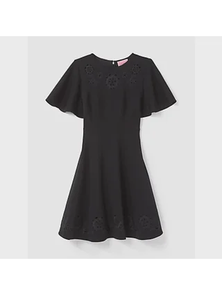 Embroidered Cutwork Ponte Dress