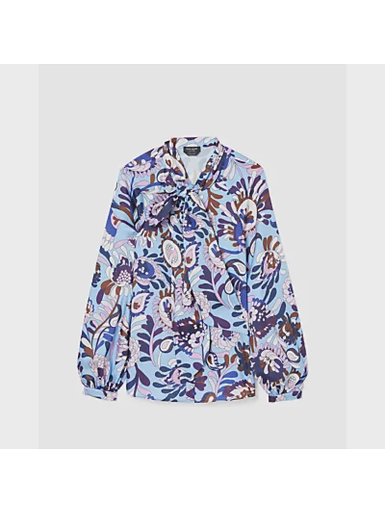 Autumn Paisley Tie-neck Shirt