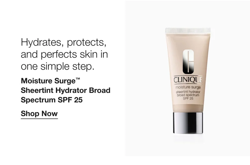 Hydrates, protects, and perfects skin in one simple step. | Moisture Surge™ Sheertint Hydrator Broad Spectrum SPF 25 | Shop Now