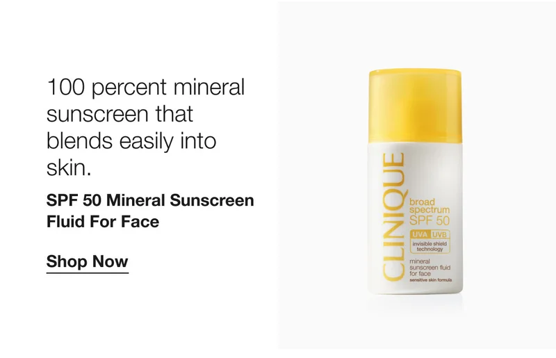 100 percent mineral sunscreen that blends easily into skin. | SPF 50 Mineral Sunscreen Fluid For Face | Shop Now