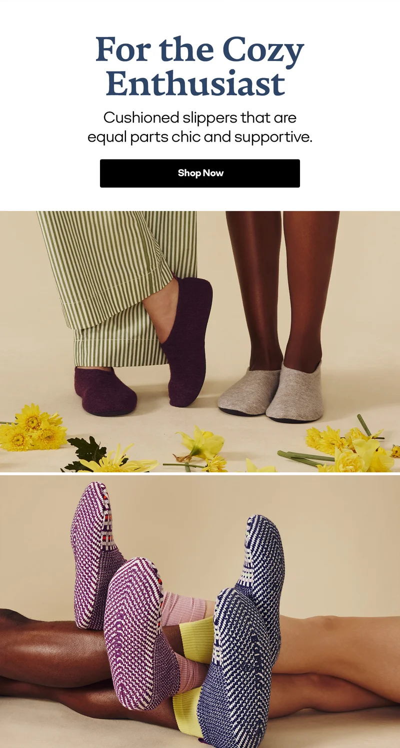 For the Cozy Enthusiast | Cushioned slippers that are equal parts chic and supportive. | Shop Now