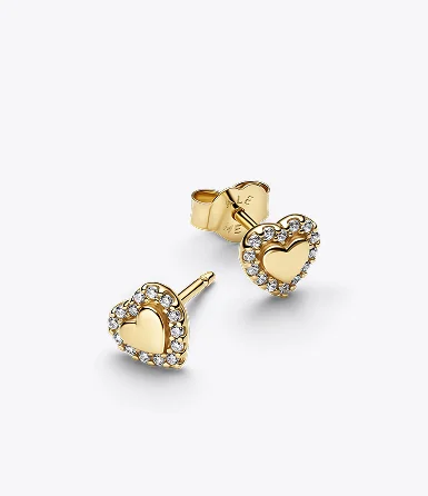 Heart Halo Stud Earrings
