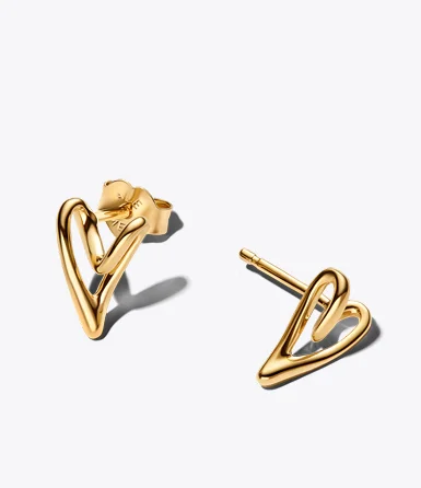 Organically Shaped Heart Small Hoop Earrings