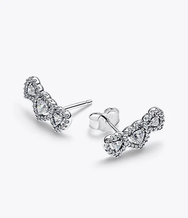 Halo Heart Trilogy Stud Earrings