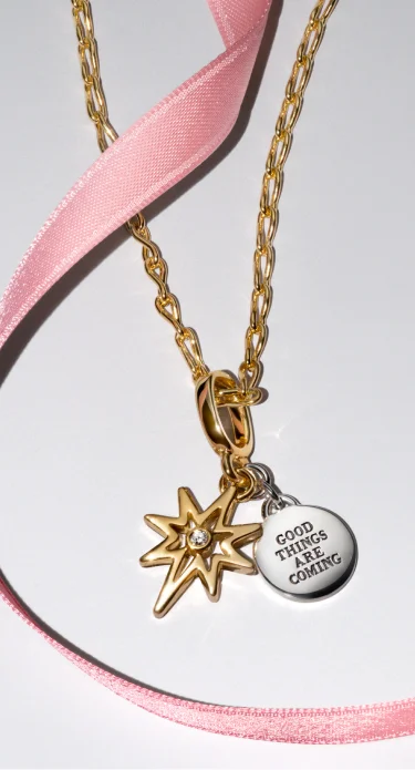 Engravable North Star Lab-grown Diamond Dangle Charm Engravable North Star Lab-grown Diamond Dangle Charm