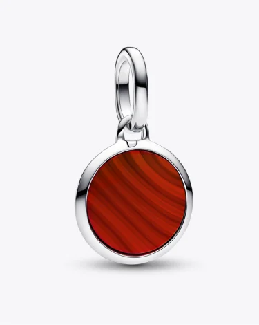 Red Murano Glass Engravable Mini Medallion Charm Red Murano Glass Engravable Mini Medallion Charm