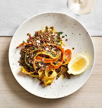 french lentil & shaved carrot salad