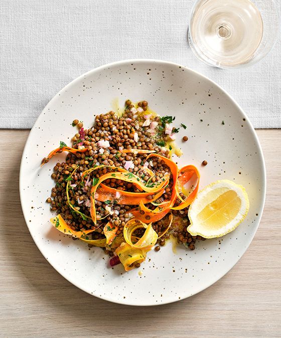 french lentil & shaved carrot salad