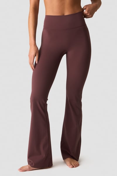 Image of Nimble No-rise Flared Tights Dull Berry Red