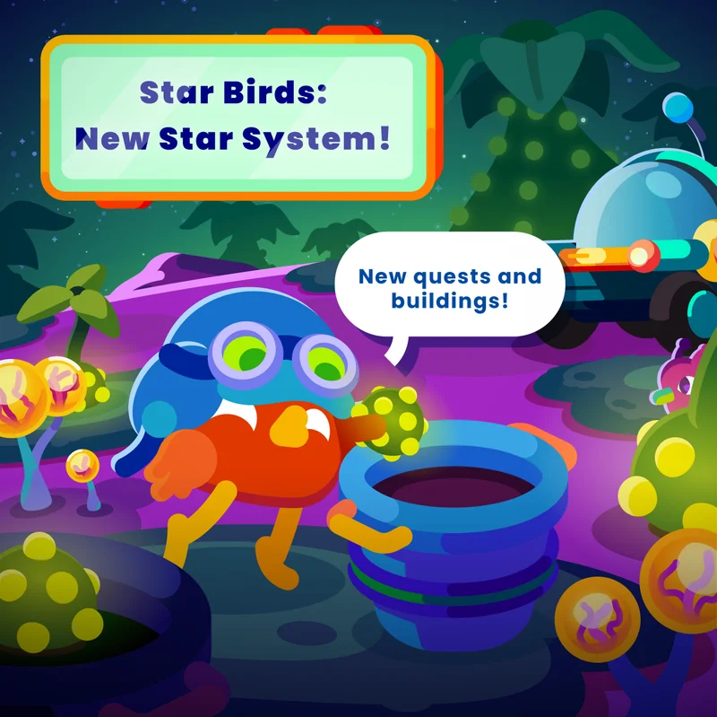 Star Birds: New Star System Update with New Quests and Buildings
