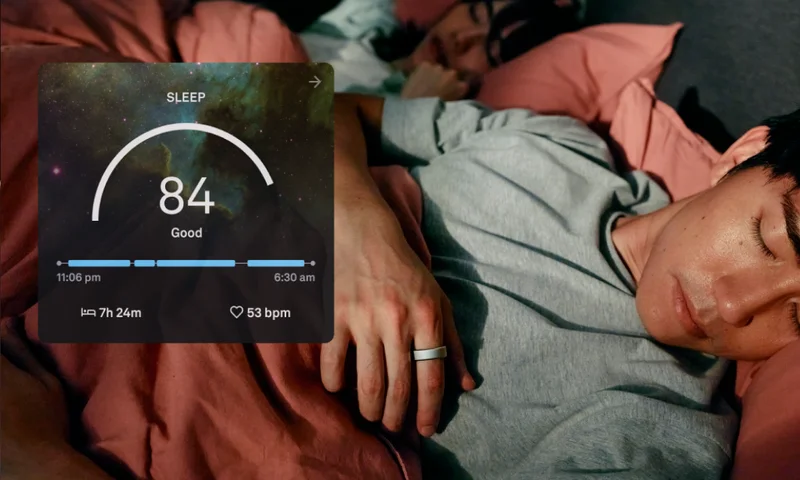 Person sleeping wearing Oura Ring