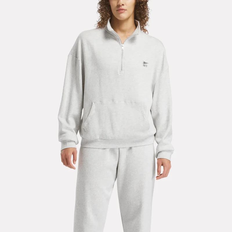 Image of Women's Reebok x SET Classic Lightweight Quarter-Zip Sweatshirt