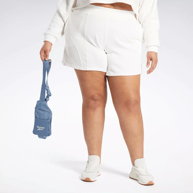 Image of Women's Reebok Classics Varsity High-Rise Rib Shorts (Plus Size)