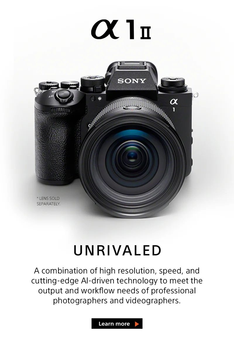 a1 II | UNRIVALED | A combination of high resolution, and cutting-edge AI-driven technology to meet the output and workflow needs of professional photographers and videographers. | Pre-order