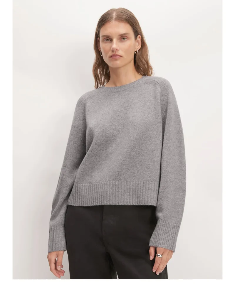 [image]The Cashmere Boxy Crew Sweater, $198