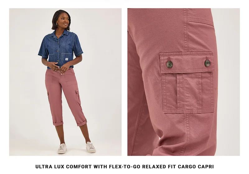 Ultra Lux Comfort with Flex-to-Go Relaxed Fit Cargo Capri