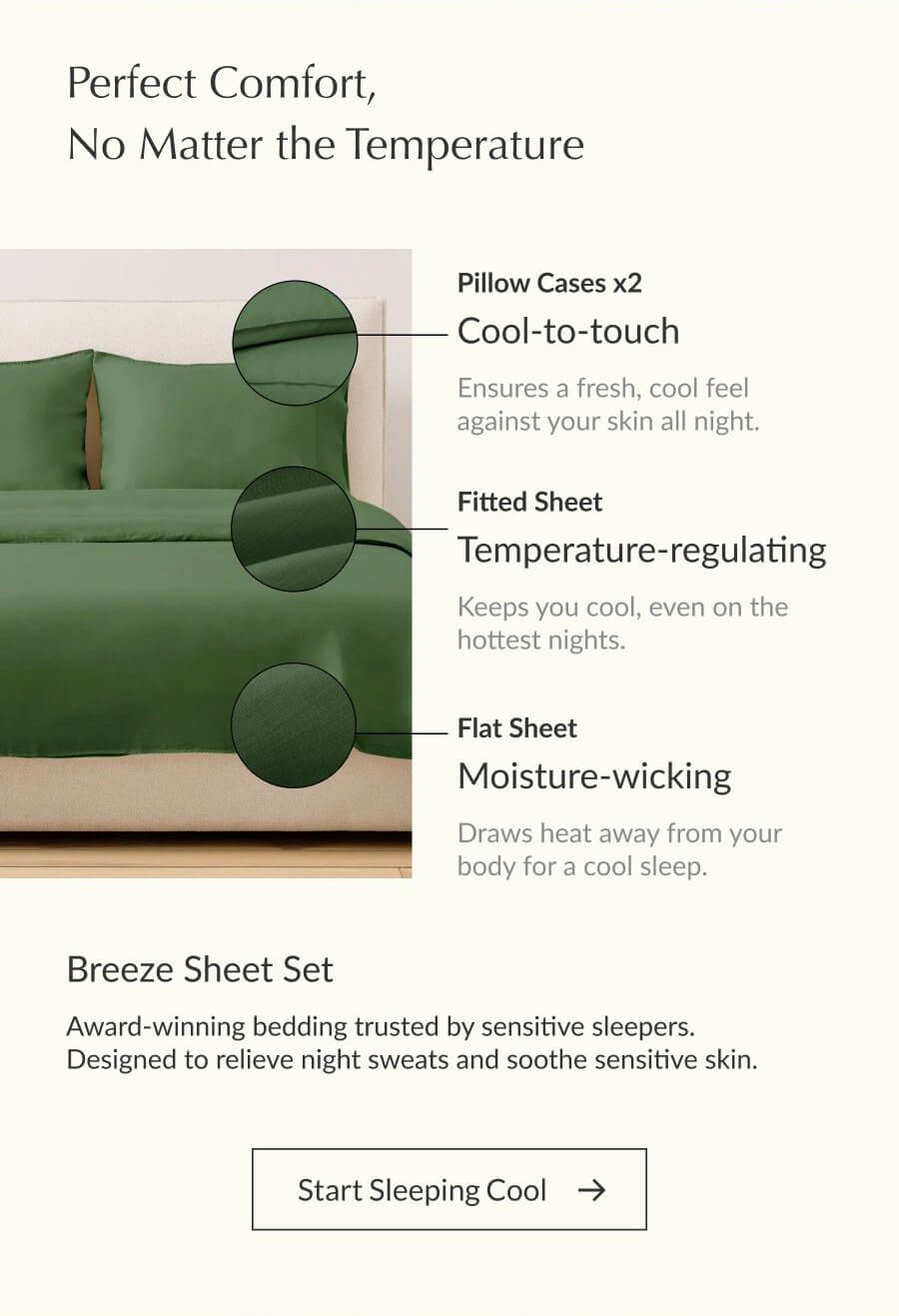 Perfect Comfort, No Matter the Temperature - Start Sleeping Cool