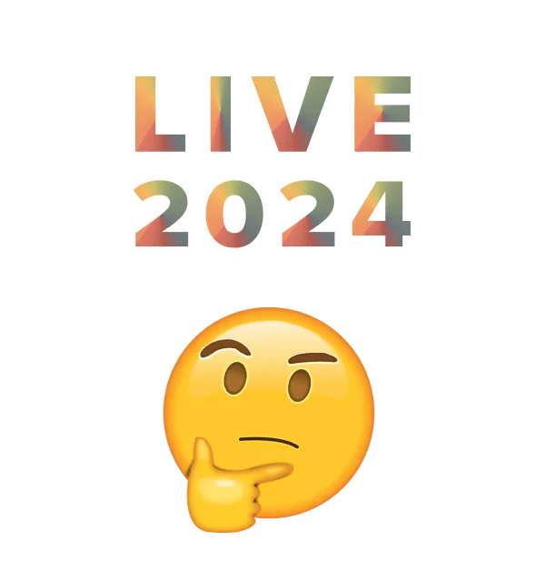 The Litmus Live 2024 logo with a thinking face emoji underneath