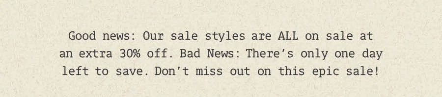 Long Weekend Sale on Sale - Extra 30% Off Sale Styles