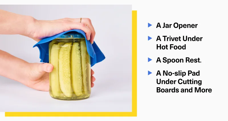 Use your scraps to open jars, as trivets, a spoon rest, or  for non-slip pads under the cutting board.