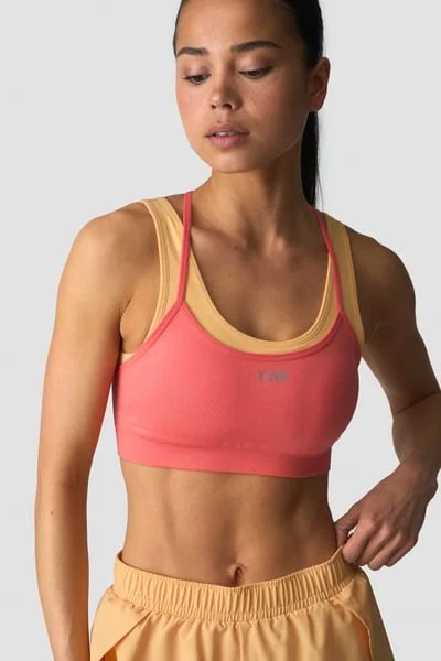 Image of Mirage Seamless Double Layer Sports Bra Dark Pink Peach/Citrus