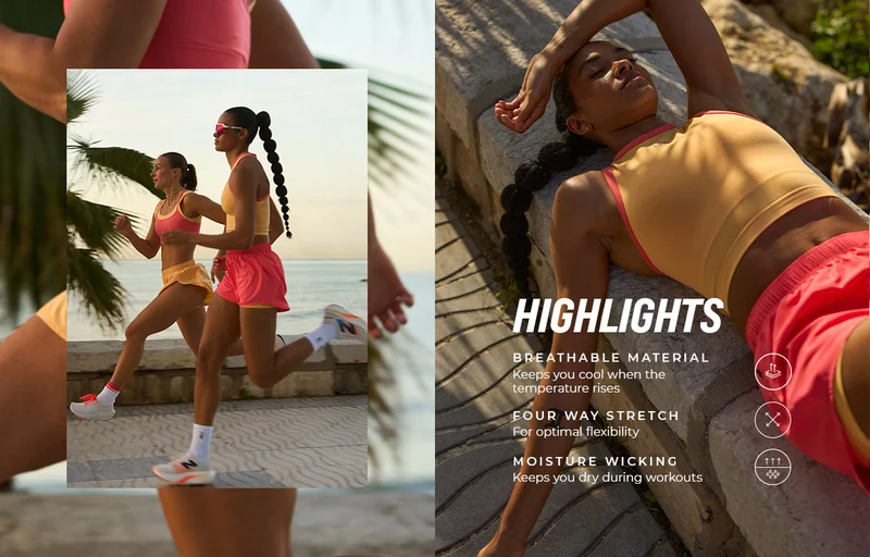 Mirage Seamless Cropped Tank Top Citrus/Dark Pink Peach