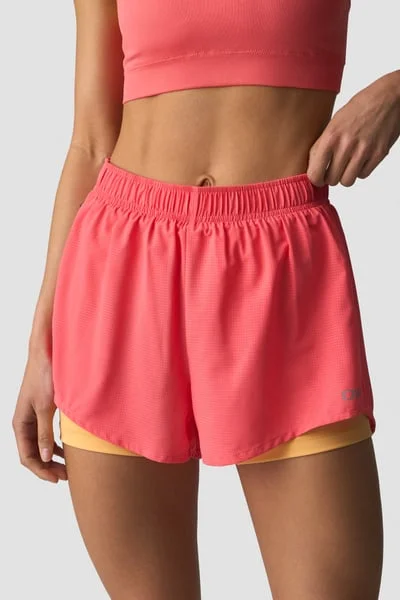 Image of Mirage 2-in-1 Shorts Wmn Dark Pink Peach/Citrus