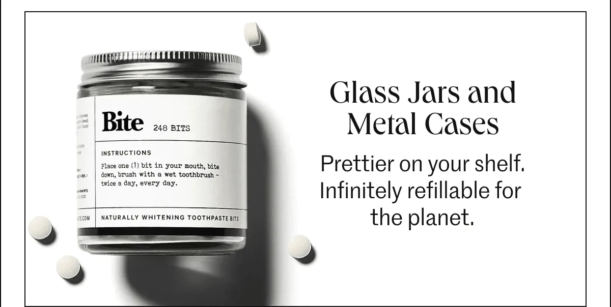 Glass jars and metal cases