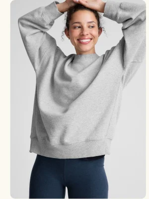 LuxeFleece Oversized Sweatshirt in Light Heather Gray