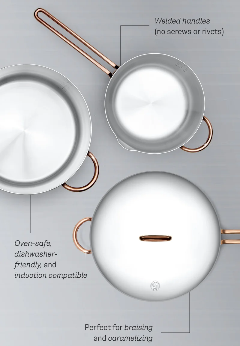 Welded handles (no screws or rivets) Oven-safe, dishwasher-friendly, and induction compatible Perfect for braising and caramelizing Custom engraving available