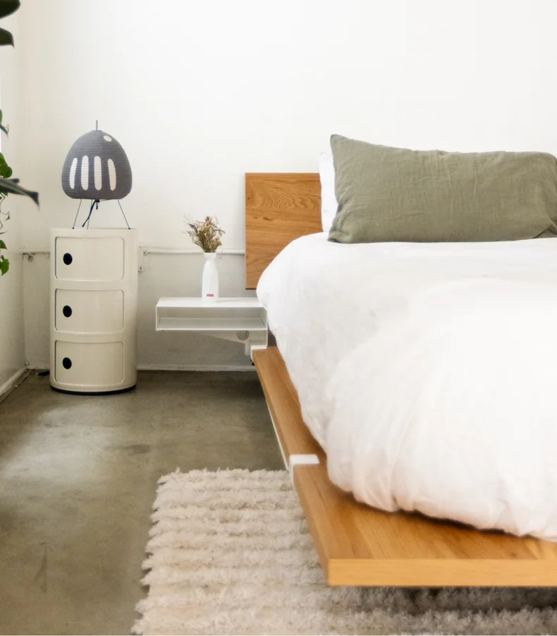 Pictured: The Floyd Bed Original in American Oak