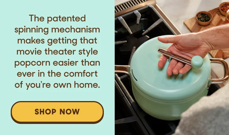 The patented spinning mechanism make getting that movie theater style popcorn easier than ever in the comfort of you're own home.