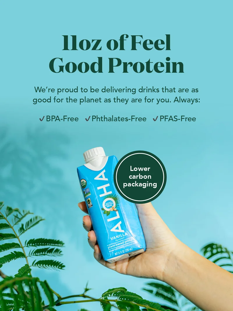 11oz of feel good protein! We're proud to be delivering drinks that are as good for the planet as they are for you. Always BPA-free, Phtalates-free, and PFAS-free