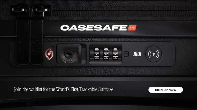 Join the waitlist for the World's First Trackable Suitcase.