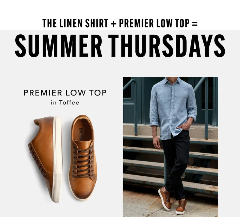 Linen Shirt + Premier Low Tops = Summer Thursdays