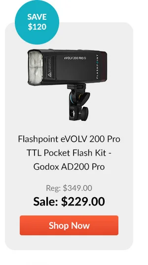 Flashpoint eVOLV 200 Pro TTL Pocket Flash Kit - Godox AD200 Pro