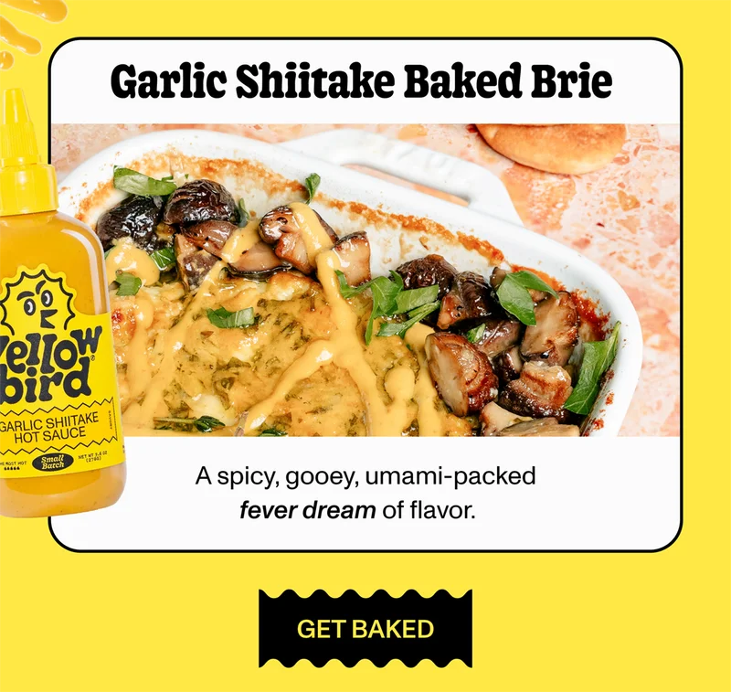 Garlic Shiitake Baked Brie